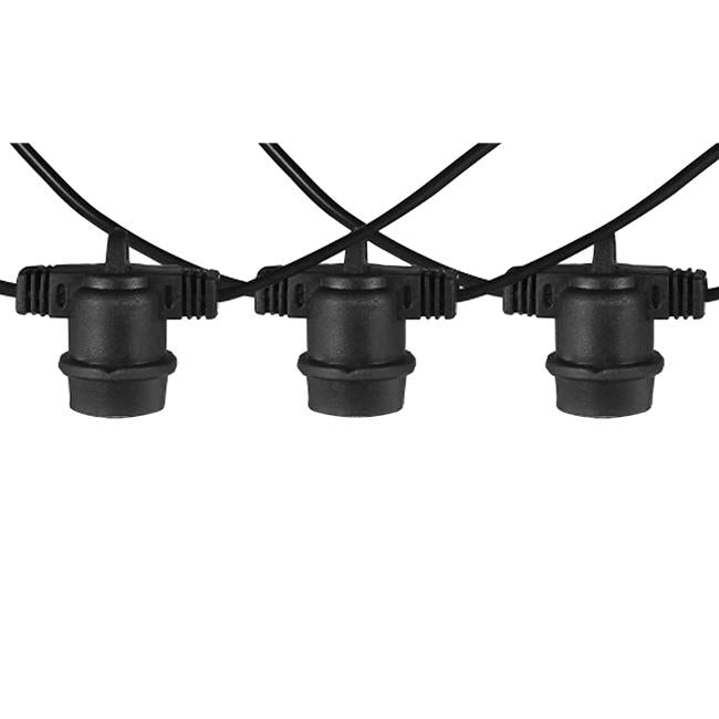 rasvjetni lanac dužine 5 metara sa 5 grla e27 - crne boje - prikaz 3 grla e27