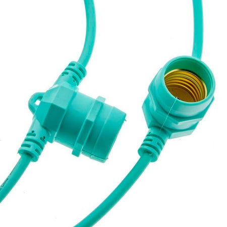 rasvjetni lanac aqua green boje - prikaz grla e27