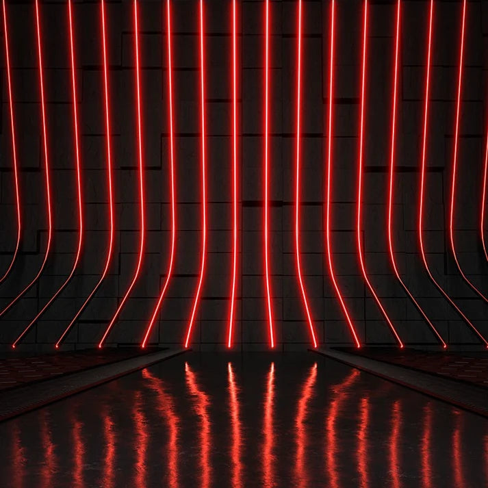 rgb led neon flex rasvjeta svjetli crvenom bojom vani