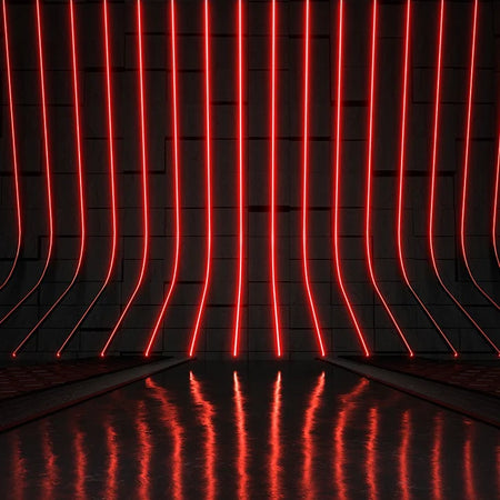 rgb led neon flex rasvjeta svjetli crvenom bojom vani