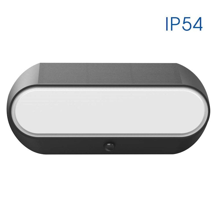 solarne lampe crne boje zidne sa senzorom pokreta i zaštitom ip54