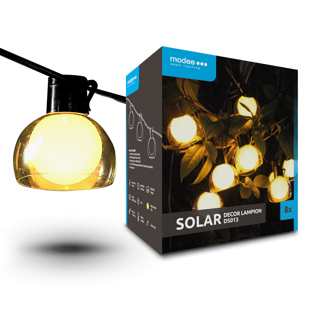 solarni rasvjetni lanci sa 8 žarulja u nizu