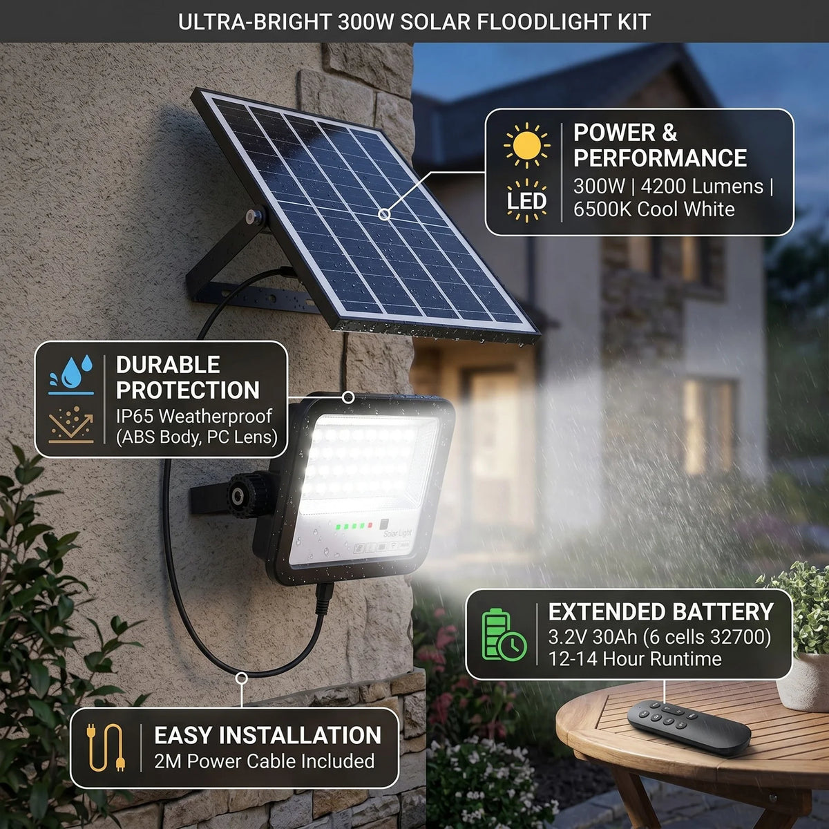 solarni reflektor 300w - prikaz karakteristika