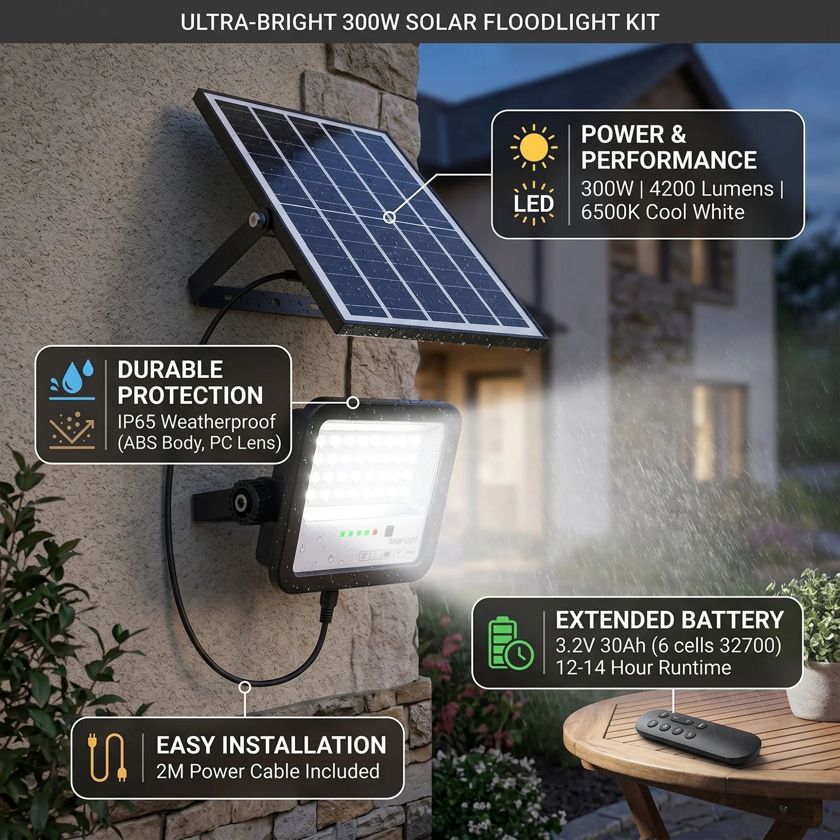 solarni reflektor 300w - prikaz karakteristika