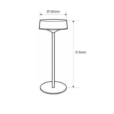 punjive stolne lampe na baterije - dimenzije