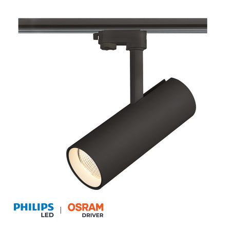 Tračna rasvjeta crne boje, Philip LED logo plave boje i Osram driver logo narančaste boje