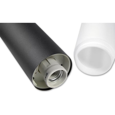 vanjska podna lampa sa utičnicom - crne boje - prikaz grla e27