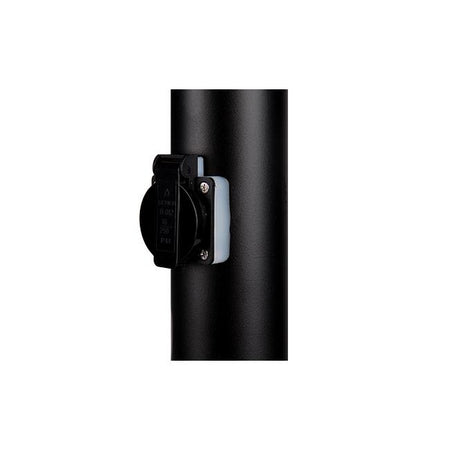 vanjska podna lampa sa utičnicom - crne boje - prikaz utičnice