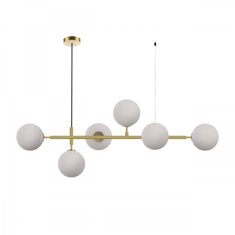 viseća lampa sa 6 grla za žarulje e14 zlatne boje