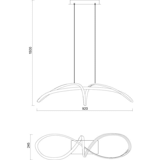 luster za dnevni boravak sa naznačenim dimenzijama