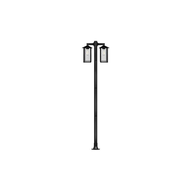 vrtna lampa rasvjetni stup visine 220 cm sa 2 grla e27 - crne boje