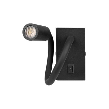 zidna lampa za čitanje crne boje slikana ravno