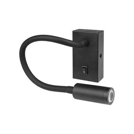 zidna lampa za čitanje crne boje na bijeloj pozadini