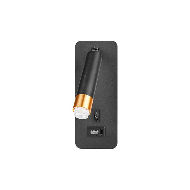 zidne lampe s prekidačem i usb i c utikačem crno zlatne boje 